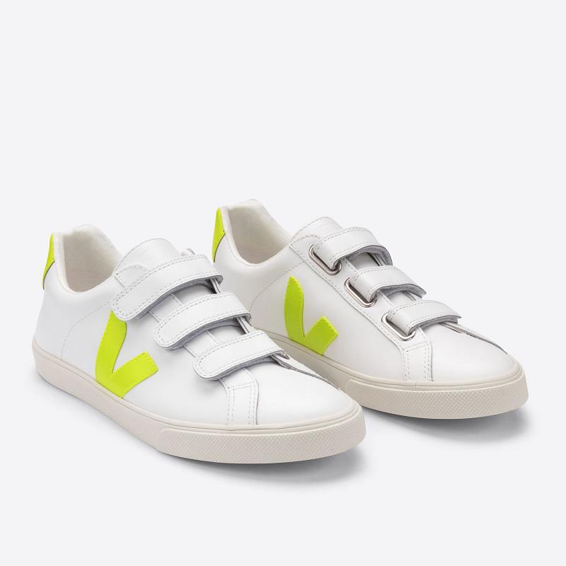 Zapatillas Veja Hombre España - Esplar Tenis Blancas Cuero ES1003884